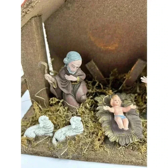 Vintage Italian Nativity Set Wood Creche 6 Figures Christmas Decor - Picture 2 of 4